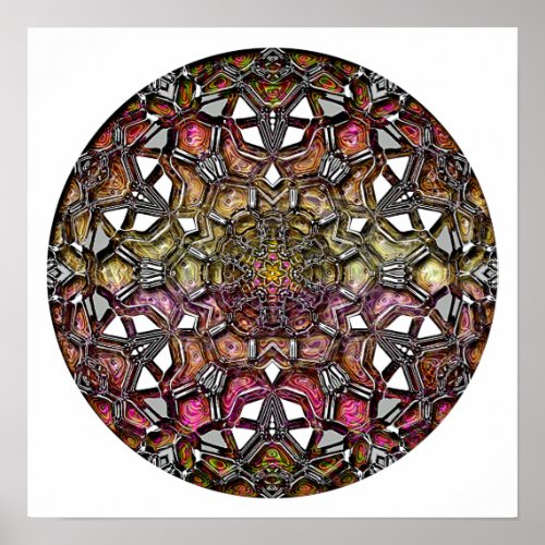 Poster/Print: Metallic Crystal Kaleidoscope print