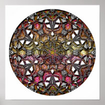 Poster/Print:  Metallic Crystal Kaleidoscope