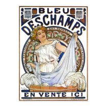 Poster/Print: Mucha - Art Nouveau- Bleu Deschamps by VintageCabaret Poster/Print: Mucha - Art Nouveau- Bleu Deschamps