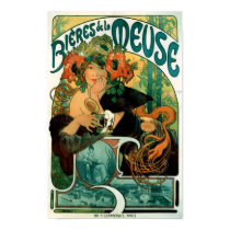 Poster/Print: Mucha - Bieres de la Meuse by VintageCabaret Poster/Print: Mucha - Bieres de la Meuse