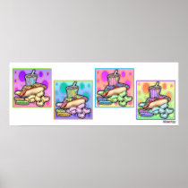 Poster, Print - Pop Art Hot Dog with Chips and a D