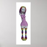 POSTER/PRINT - Rainbow Hair 3D Bonga Doll