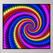 Poster Print - Rainbow Swirl Fractal Pattern