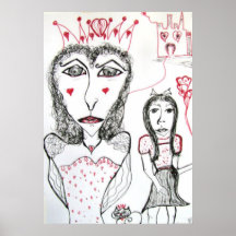 Poster Print -Red Queen of Hearts