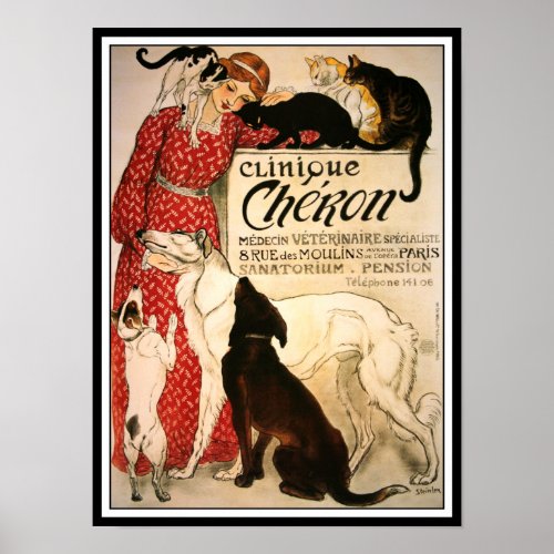 Poster/Print: Vintage Steinlen "Clinique Cheron" posters