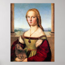 Poster/Print: Woman with the Unicorn - by Raphael