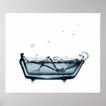 Poster/Print X-Ray Skeleton Bath White Blue