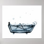 Poster/Print X-Ray Skeleton Bath White Blue