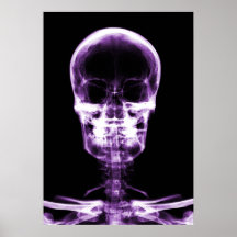 POSTER/PRINT X-RAY VISION SKELETON SKULL - PURPLE