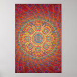 Poster: Psychedelic Spiral Fractal Artwork