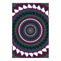 Poster: Psychedelic Spiral: Green Purple Fractal posters