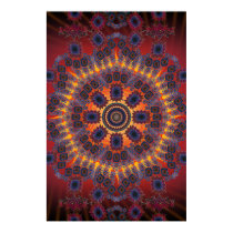 Poster: Psychedelic Spiral: Multi-Color Fractal posters