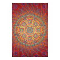 Poster: Psychedelic Spiral: Multi-Color Fractal posters