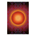 Poster: Psychedelic Sun: Spiral Fractal Design posters