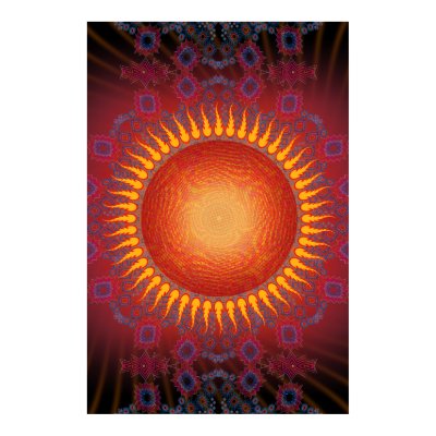 Poster: Psychedelic Sun: Spiral Fractal Design by spiritswitchboard