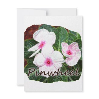 Poster Purple Pinwheel Flowers w text