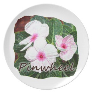 Poster Purple Pinwheel Flowers w text