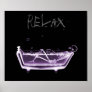 Poster- Purple Relax X-Ray Skeleton Bath Time