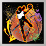 POSTER RETRO DEL BALONCESTO