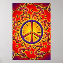 POSTER RETRO DEL SIGNO DE LA PAZ
