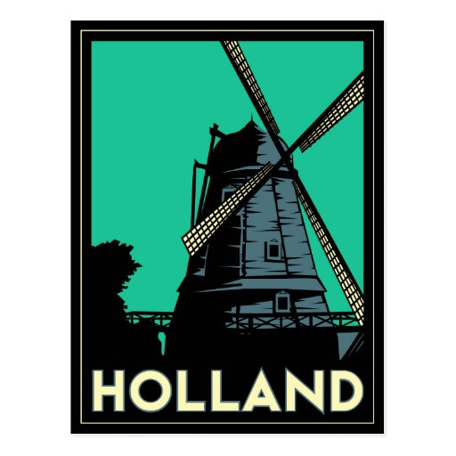 poster retro del viaje del vintage del art déco de postal