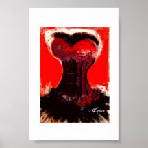Poster rojo del corsé