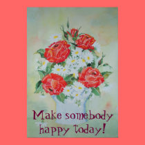 Poster roses and daisies posters