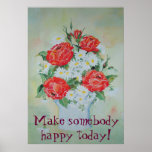Poster roses and daisies posters