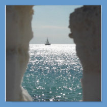 POSTER - sailboat in distance posters