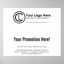Poster simple y de encargo de su logotipo aquí del