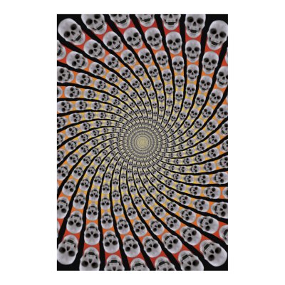 Poster: Skull Spiral: Trippy Design: Red Yellow by spiritswitchboard