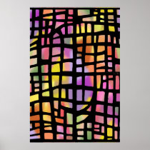 Poster: Stained Glass: Inside View: Vector Drawing