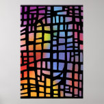 Poster: Stained Glass: Inside View: Vector Drawing posters
