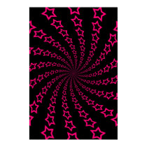 Poster: Star Spiral: Pink & Black posters