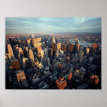 POSTER Sun on New York City ~Distant Chrysler Bldg posters