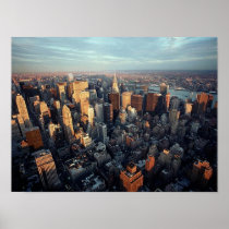 POSTER Sun on New York City ~Distant Chrysler Bldg