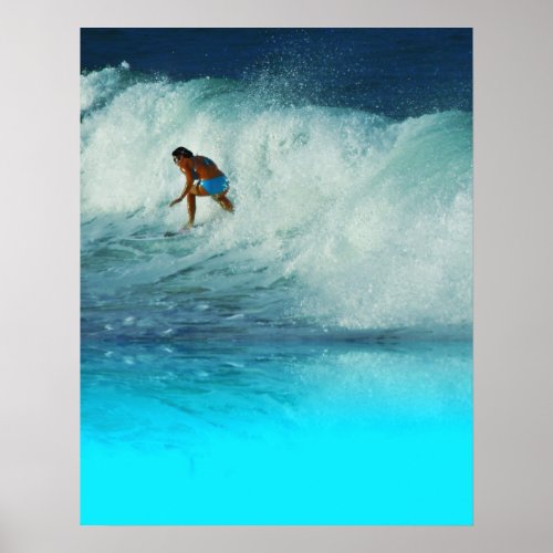 Poster Surfer Girl 2 Rainbow Bay Australia print