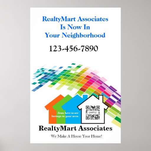 Poster Template House Realtors : Zazzle