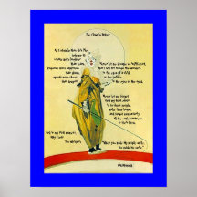 POSTER ~THE CLOWN'S PRAYER OUTLINES PLAYFUL CLOWN!