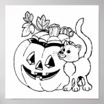 Poster to be colored for Halloween -