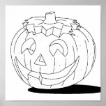 Poster to be colored for Halloween -