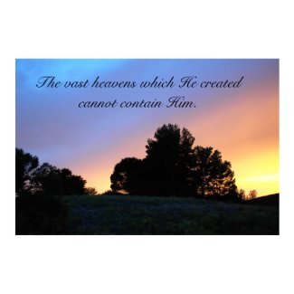 Poster- Trees in sunset with paraphrased Scripture print