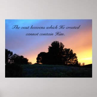 Poster- Trees in sunset with paraphrased Scripture Poster