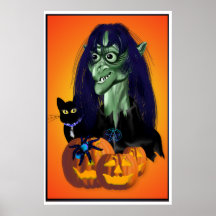 Poster verde de la bruja