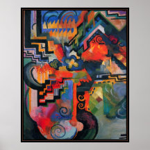 Poster Vintage Art August Macke Farbige