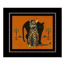 Poster Vintage Art Leopard posters