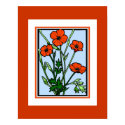 Poster Vintage Art Orange Red Poppies posters by Zazzle_Vintage Poster Vintage Art Orange Red Poppies posters