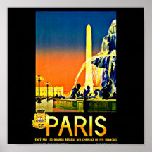 Poster-Vintage Travel Art-Paris
