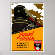 Poster Vintage Travel By Train Canada 2