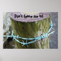 Poster with Barbed-Wire-Fencepost Design